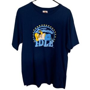Homer Simpson Navy Blue Cotton T-Shirt Sz L/XL